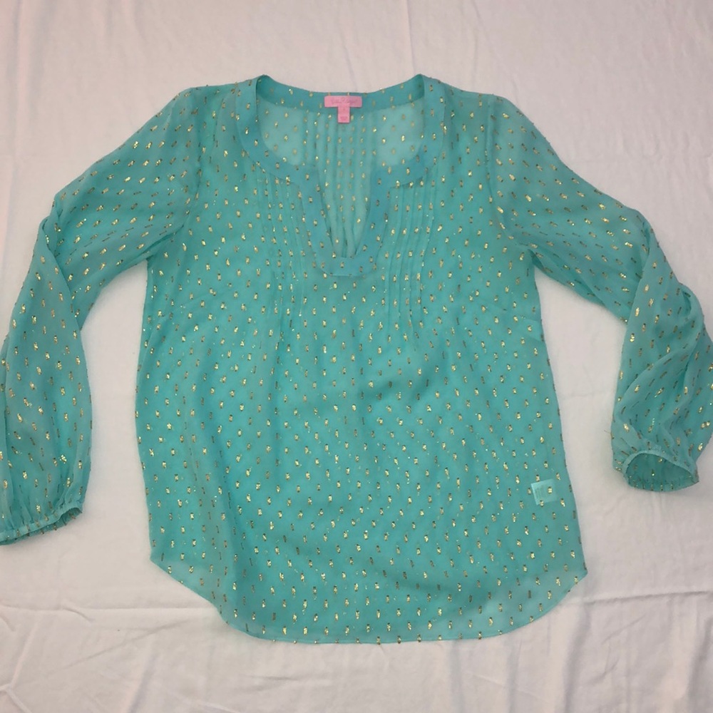 Lilly Blouse w/ Gold Detailing